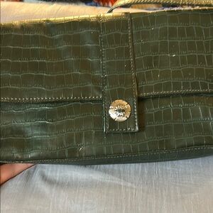 Naturalizer Green Crocodile-Embossed Belt Bag